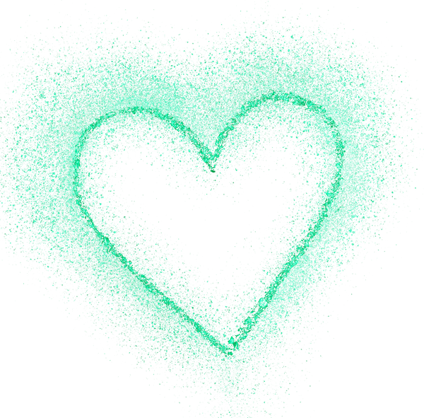 green glitter heart