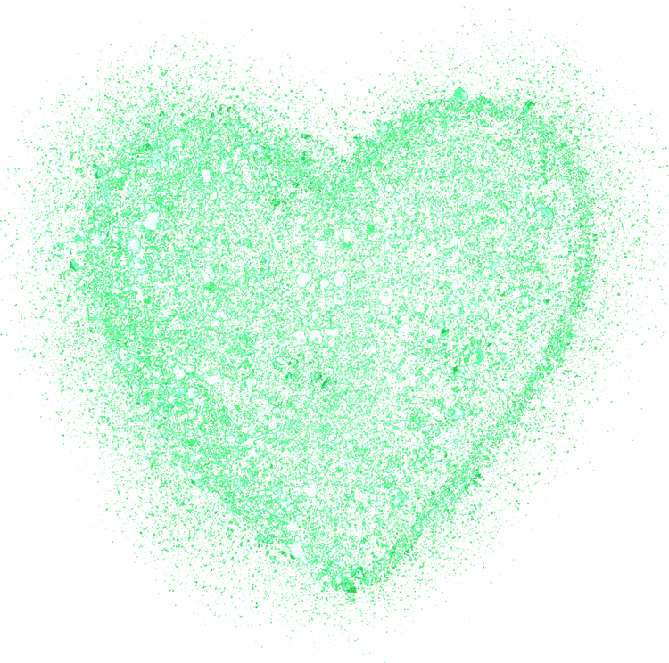 green glitter heart